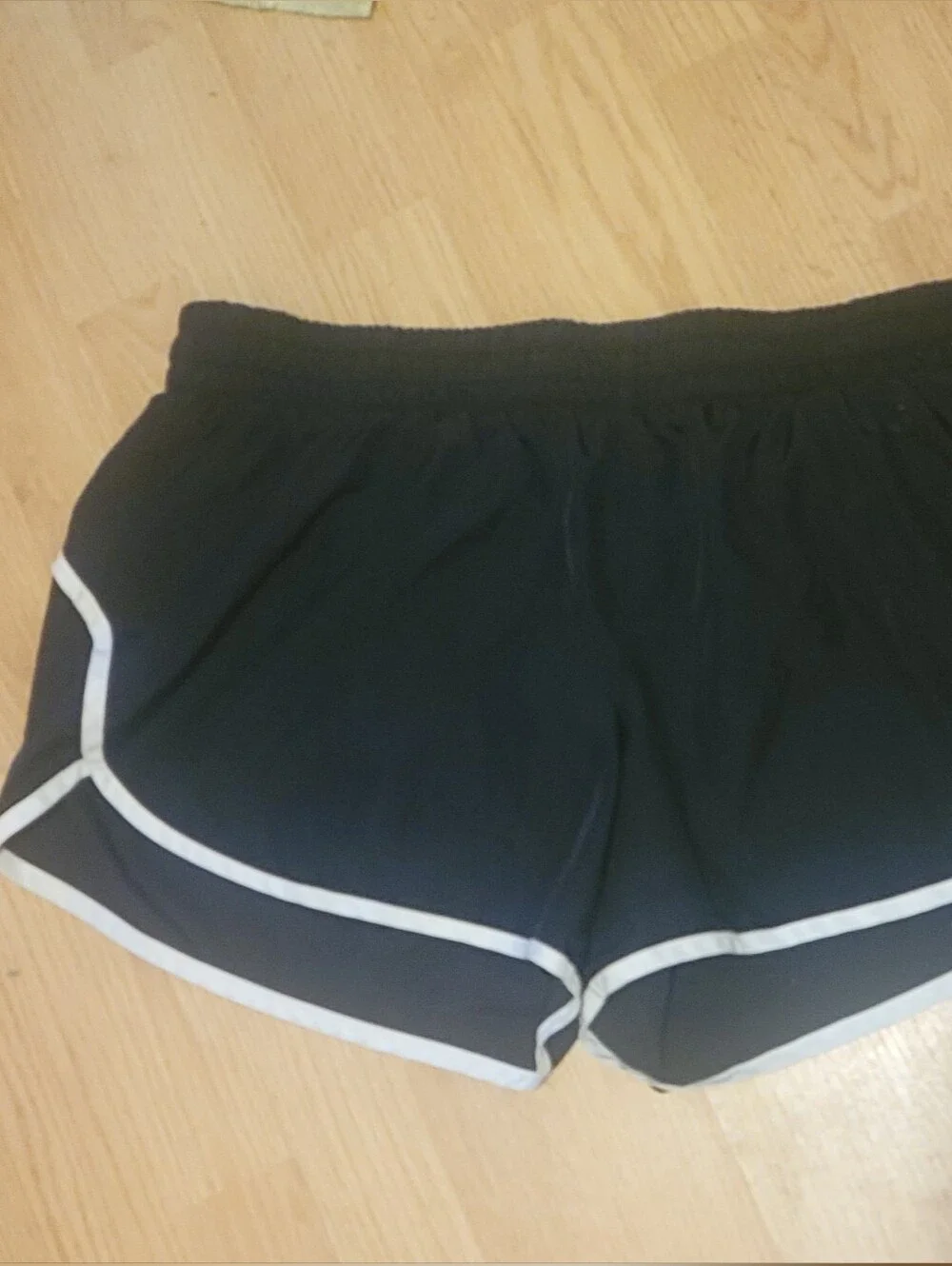 Danskin Now Black Athletic Shorts with White Piping